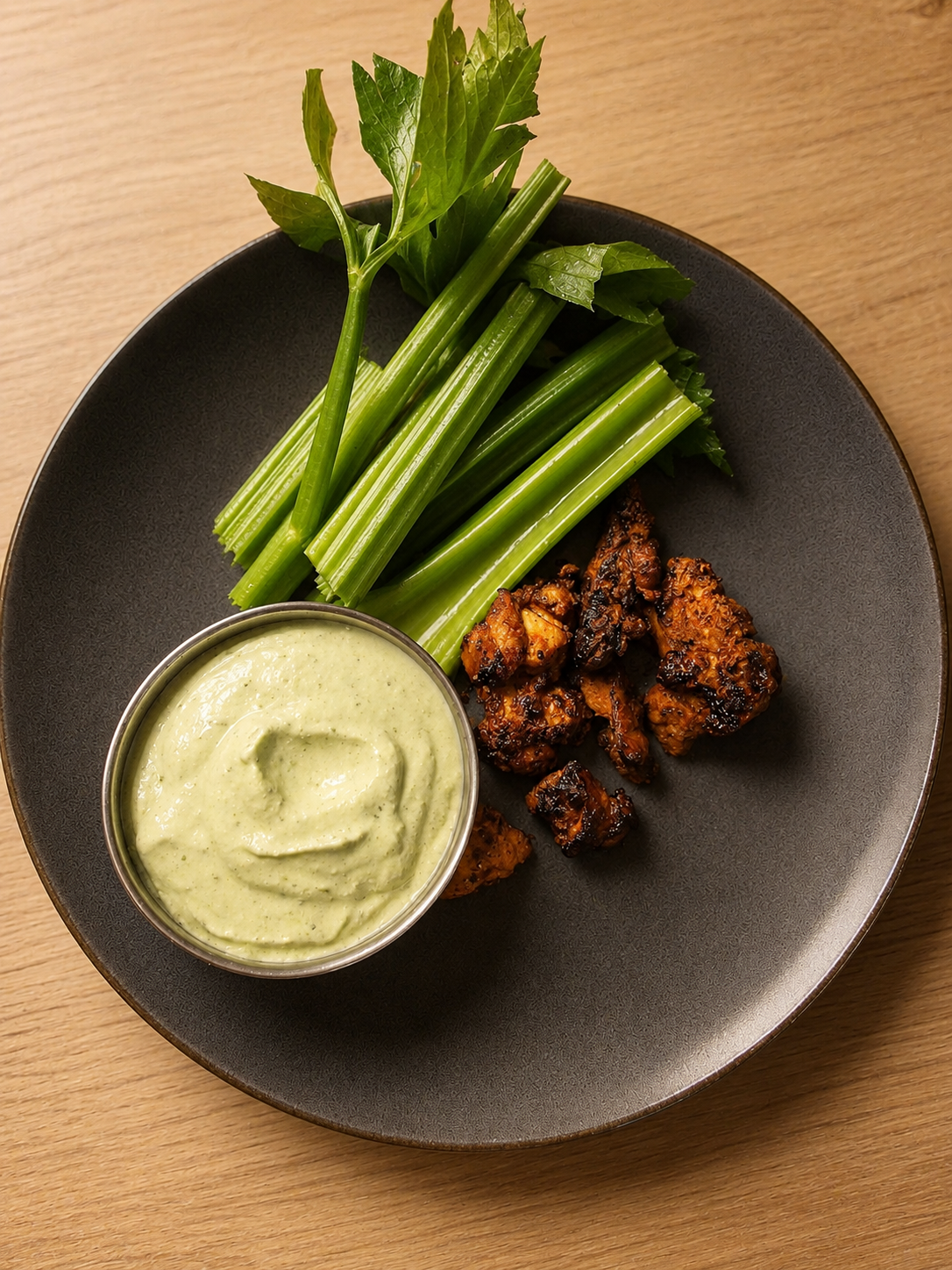 Spicy kippenvleugels uit de airfryer met ‘ranch’-dip